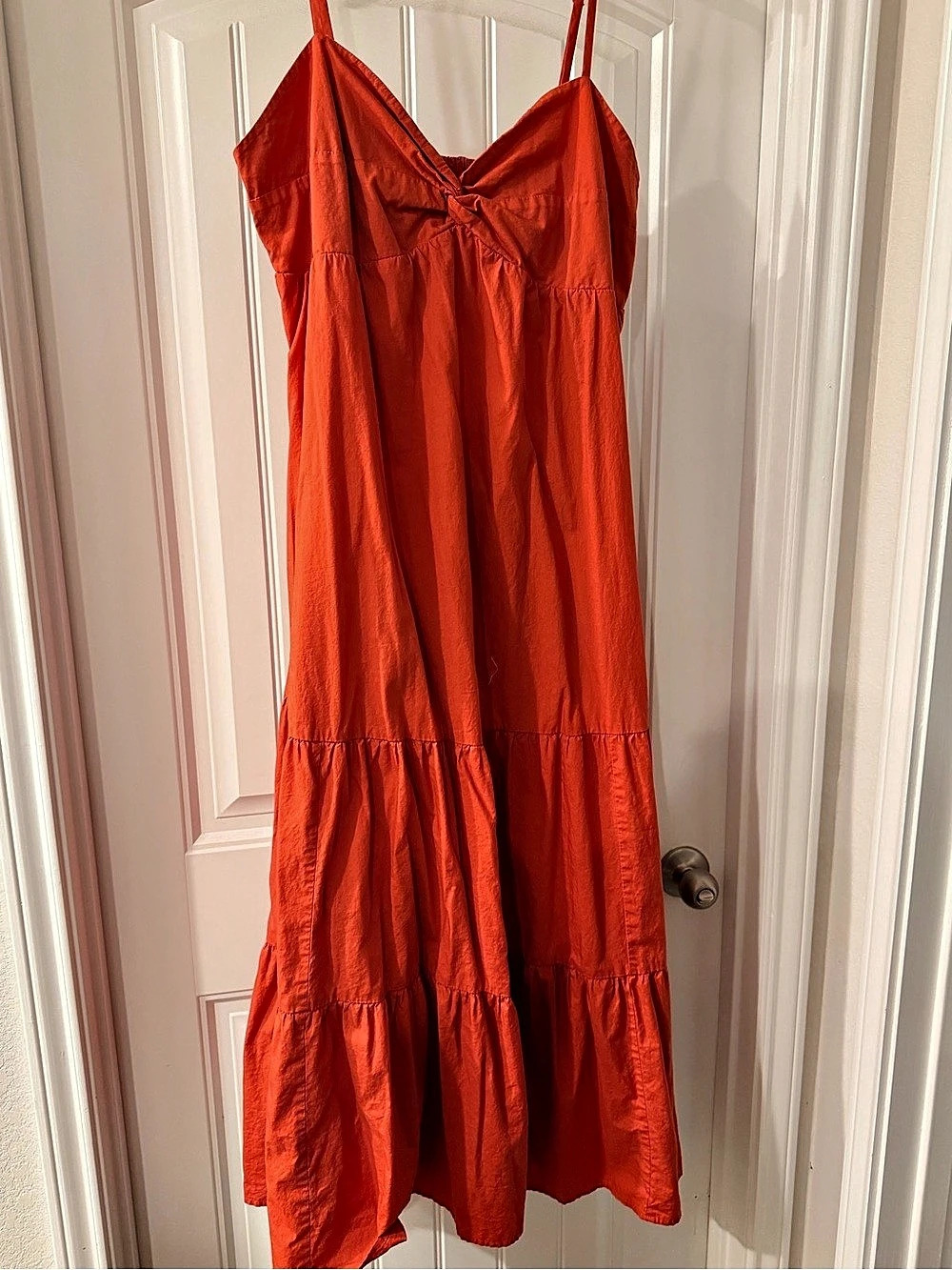 Free Assembly Women's Twist Front Sleeveless Maxi Dress with Drop Waist Twist